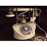 Vintage white ivorine finish telephone