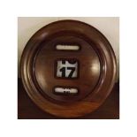 Wooden cased wall mounted perpetual calendar, 15 3/4" diameter