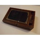 Late 19th or early 20th century walnut cased writing box, of typical hinged rectangular form, 12 1/