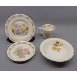 Mixed Lot comprising: Royal Doulton Bunnykins Cup, Saucer and Side Plate, together with a Biltons