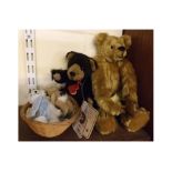 Mixed Lot: Diana Hodge small mohair teddy bear, a Boyd's small dark furred teddy bear and four