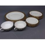 Quantity of Royal Worcester Durham pattern table wares comprising 6 dinner plates, 6 saucers and 6