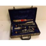 Cased 20th century clarinet