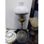 Brass based oil lamp with later electrical conversion
