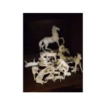 Herend Hungary contemporary white glazed model of a horse, together with a further quantity of