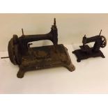 Mixed Lot: two vintage sewing machines, one marked "The Atlas Sewing Machine Co London" and the