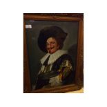 Mid 20th century oil on board study "The Laughing Cavalier", initialled "JJ" and dated 1948, in