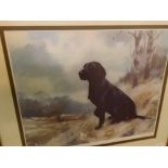 John Trickett, framed limited edition print, Black Labrador, No 835 of 850, signed lower right 15