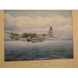 After Robert Taylor, framed signed print, "They landed by Moonlight" together with further print