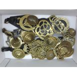 Box: 19th and 20th century mounted and unmounted horse brasses