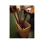 Unboxed Jacques part-croquet set, comprising five mallets, six hoops, four balls and assortment of