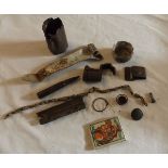 Mixed Lot: "Field Finds" including 7.92 rifle casing part K98 pull through cleaning chain, K98