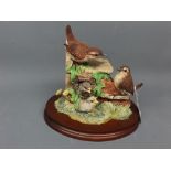 Border Fine Art figures (unboxed and uncertificated): Model of Wrens nesting, monogrammed J G B,