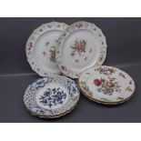 Pair of Meissen blue and white and pierced edge plates, bearing crossed sword marks to back,