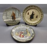 Three Doulton series ware plates, one of Queen Elizabeth at The Old Moreton 1583 and 2 others (3)