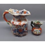 Mason's Ironstone jug with lion handle, together with a further smaller example with Oriental