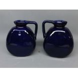 Pair of Denby Bourne blue glazed ewers, 6" tall