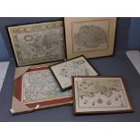 Group of five reproduction maps etc (5)