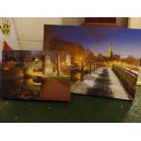 Two photographic canvas prints, view of Norwich (2)