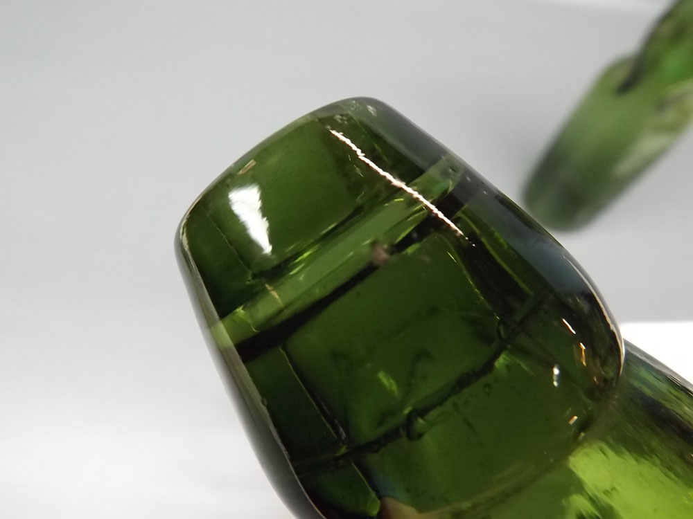 Two dark green glass Codd bottles, Dawson's Norwich, height 9" (2) - Image 4 of 4