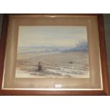 VINCENT BALFOUR BROWNE 1880-1963 watercolour "Pheasants feeding on the plough" S.W. initials lower