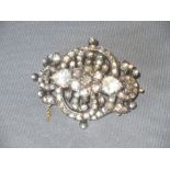 Diamond brooch, high diamond content, set in silver and yellow coloured metal