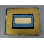 queen Victoria signature on paper attached to a piece of ribbon reportedly from the Order of the