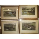 After Allen C. Sealy, set of 4 reproduction colour prints "With the Blue and Buff" 43cm x 70cm F&G