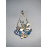 Silver and enamel pendant of George and the Dragon