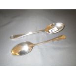 Pair of hallmarked silver tablespoons, Birmingham 1971 by Elkington & Co. 6.5 ozt]