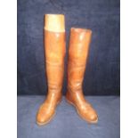 Pair of brown leather riding boots