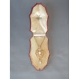 Antique opal and pearl pendent in a fitted case probably 15ct