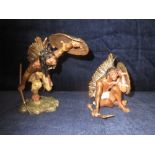 Pair of Austrian cold painted bronze Indian figures by Franz Bergman tallest 12.5 cm high