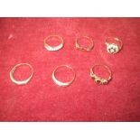 Quantity of mixed gold rings 13.8g approx