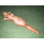 Wooden nutcracker in the form of topless lady 34cm