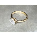 Solitaire diamond ring set in 18ct gold size M (1.42ct) K colour VS clarity