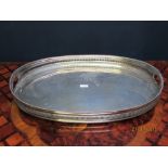 C19th Sheffield plate oblong tray 62 cm W