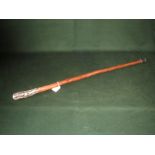 Scottish hallmarked silver top walking stick with hickory shaft