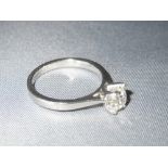 Diamond and platinum solitaire ring set in platinum, size L, with Anchor Cert, 1.02ct