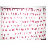 One pair and one single interline curtains by Andrew Martin, tulip pattern drop 210cm