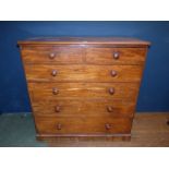 Victorian mahogany chest of 2 short and 4 long drawers