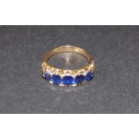18ct gold 5 stone sapphire ring Size M