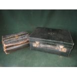 Leather travelling case with green satin lined interior retailed by Hallstaff & Co, 228 Regents