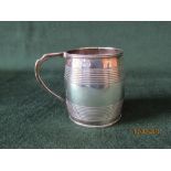 George III silver barrel shaped mug initialled London 1808, 2.60 oz., 6.5cm high