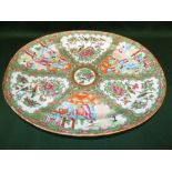 Chinese Cantonese Export famille rose oval dish, 42cm L