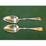 Pair Scottish hallmarked silver table spoons by RG of Edinburgh, 4ozt