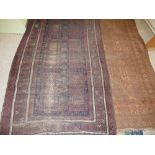 Four brown rugs, all similar size, very approx 214 x 180 cm each, all well used