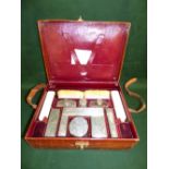 Gentleman's fitted crocodile dressing case, Francis Douglas London 1841/42 lined in red leather,
