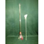 Yard of Ale glass vessel and a glass stemmed iris