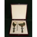 Hallmarked silver vanity set, comprising handbrush, mirror and comb by Carrs Silver, in fitted case